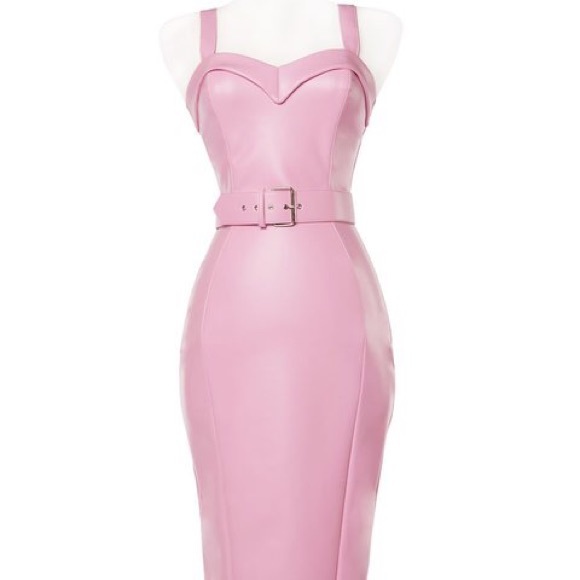 pink pleather dress